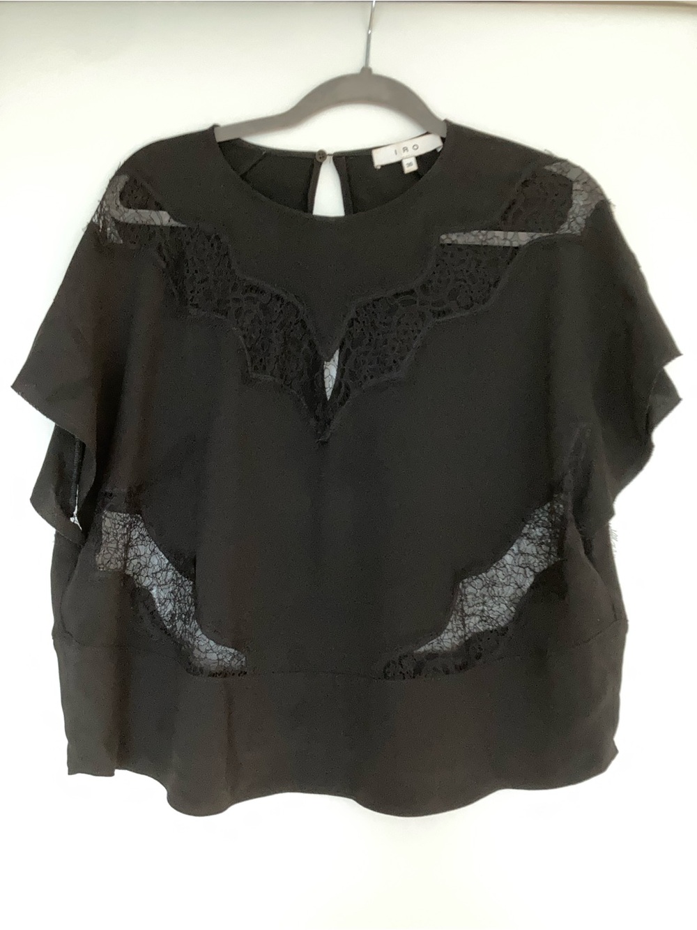 IRO Black Lace Inset Blouse